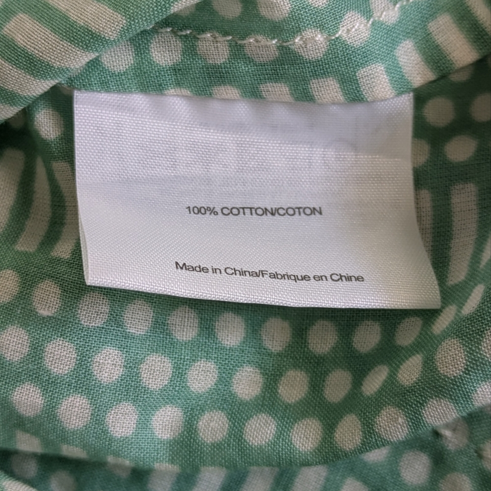 TORY BURCH Stephanie Green Sequin V-Neck Long Sleeve Cotton Tunic Blouse Size 6 - Picture 11 of 14